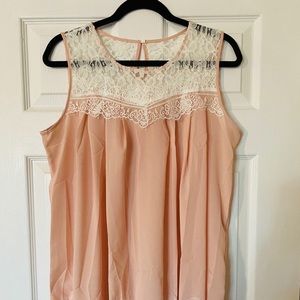 Blush and cream lace top